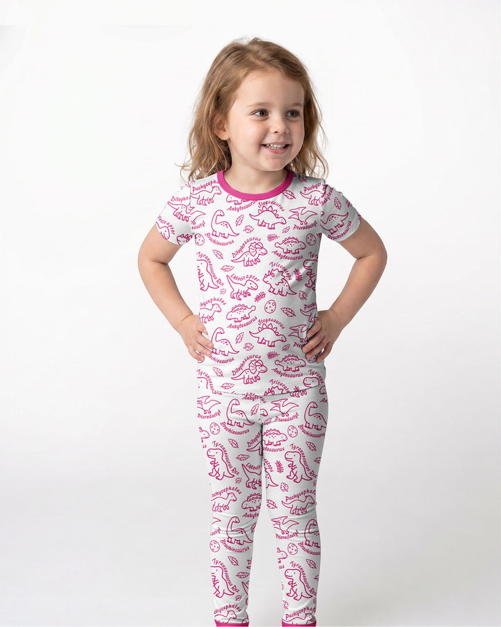 Conjunto de pijama de dos piezas de manga corta de bambú