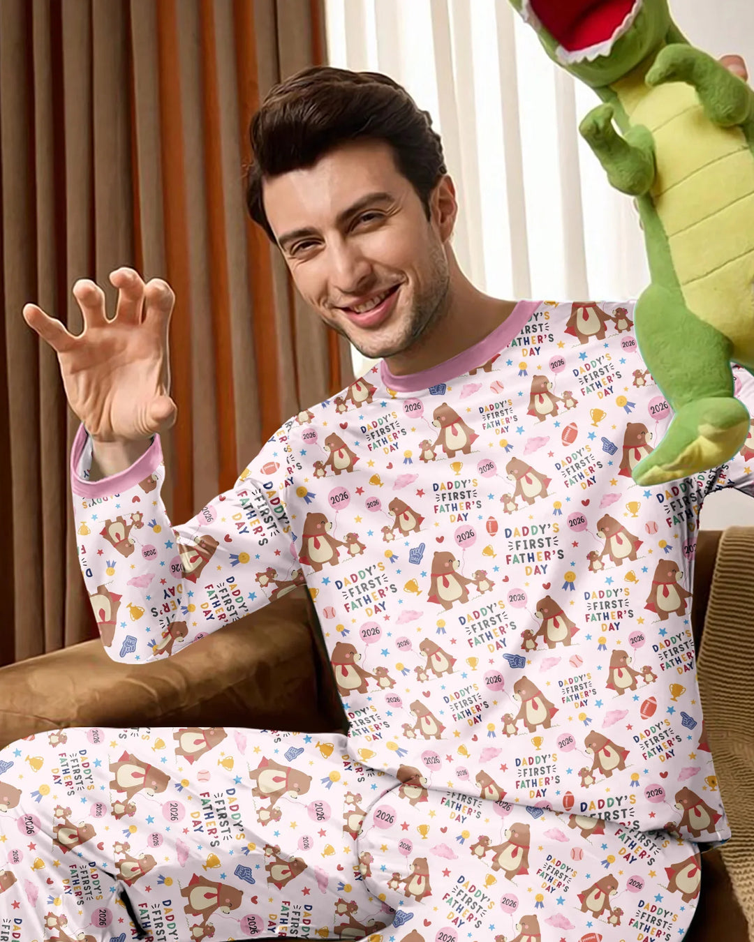 First Father's Day Daddy Bear Family Matching Bamboo Men's Pajama Set