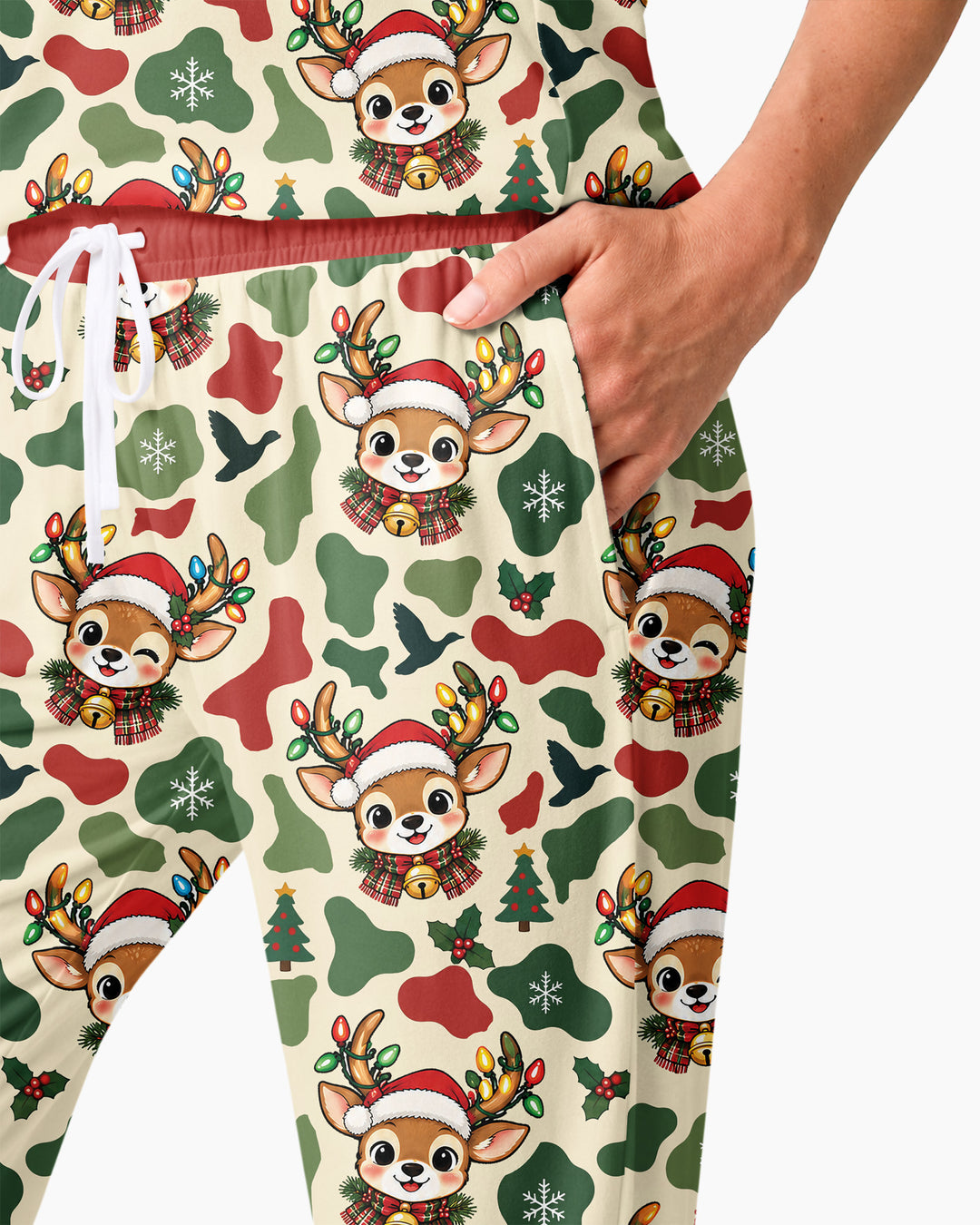 Christmas Deer Hunting Camo Bamboo Women Pajama Set