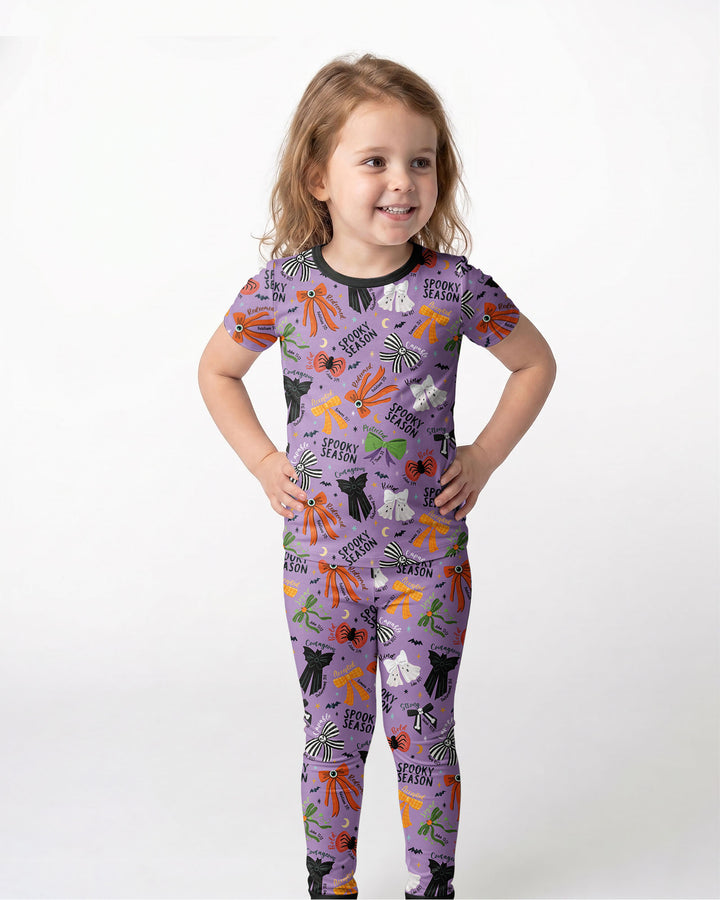 Spooky Bows Spooky Season Bamboo Two Piece Short Sleeve Pajama Set