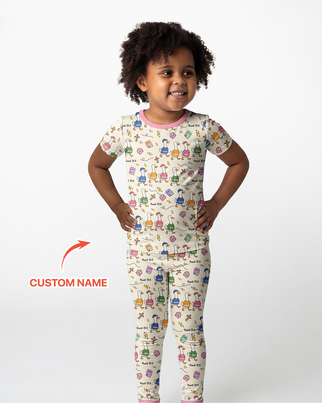 Psalm 23:6 Matching Family Bamboo Two Piece Short Sleeve Pajama Set