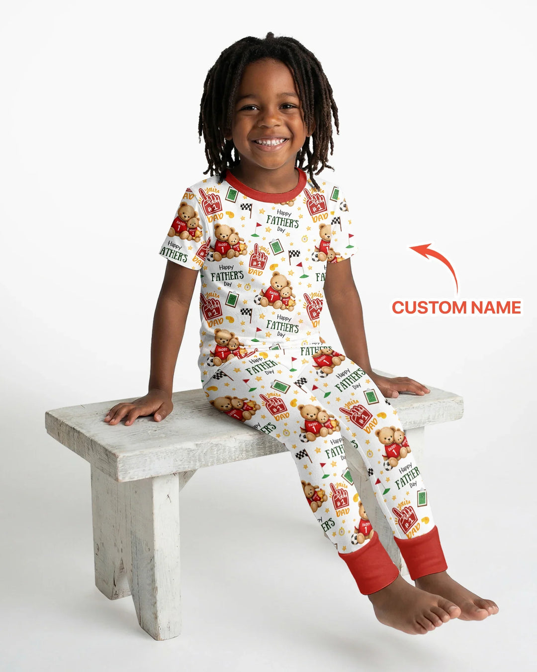 You're #1 Dad Daddy & Me Matching Bamboo Two Piece Short Sleeve Pajama Set