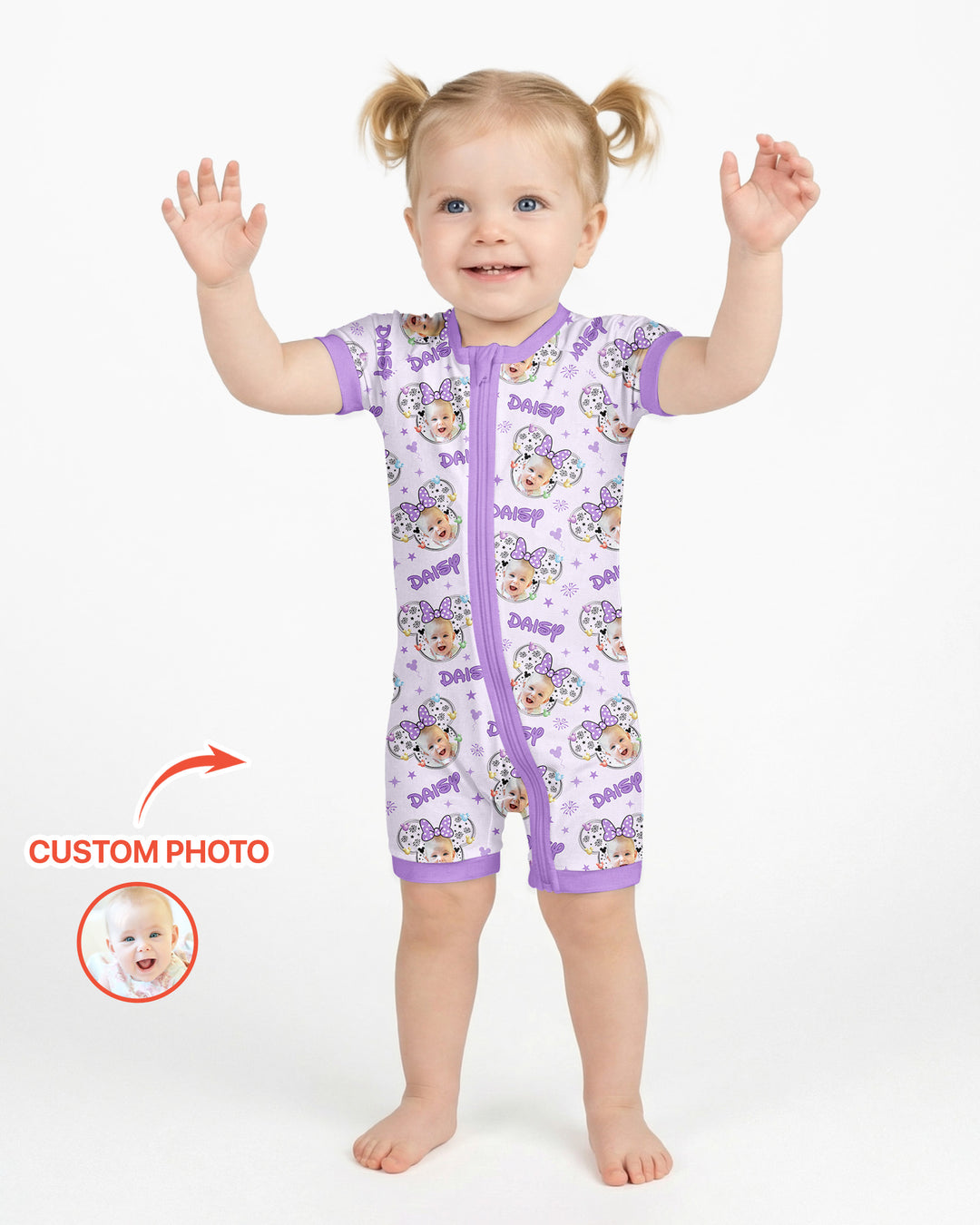 Custom Photo Little Princess Bamboo Shorty Zippy