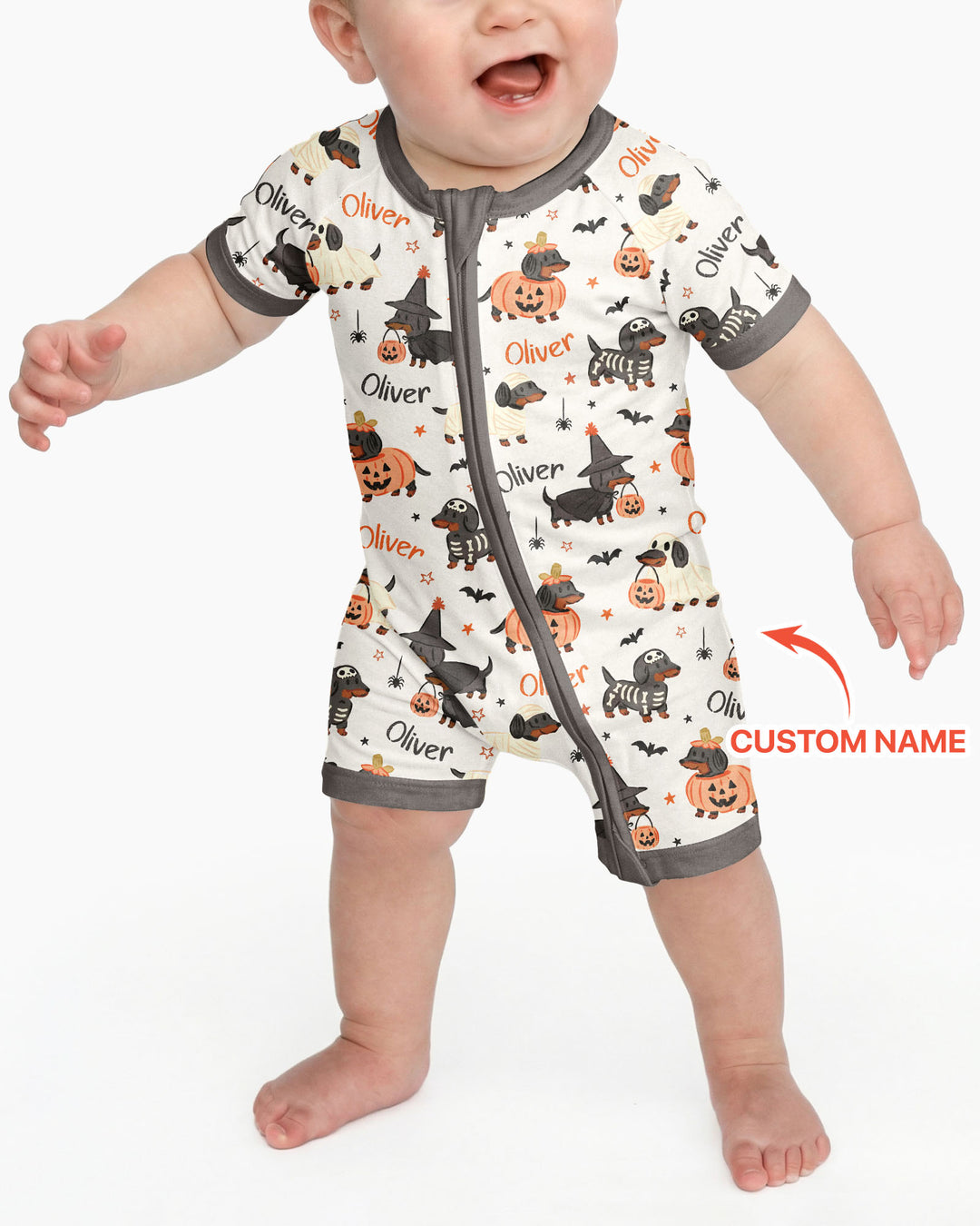 Orange and Black Dachshund Bamboo Shorty Zippy