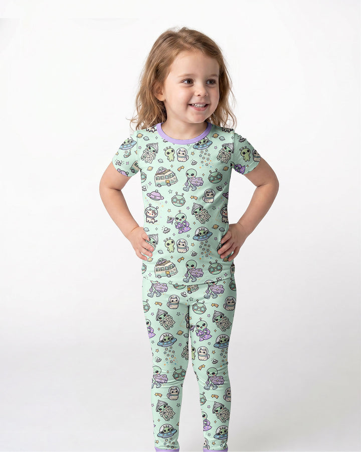 Little Alien Explorer Bamboo Two Piece Short Sleeve Pajama Set