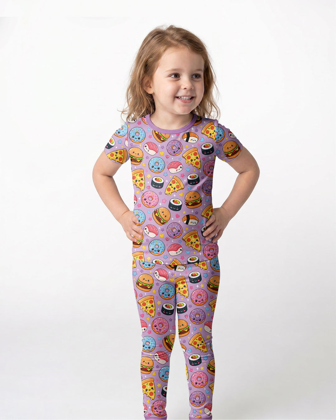 Conjunto de pijama de dos piezas de manga corta de bambú
