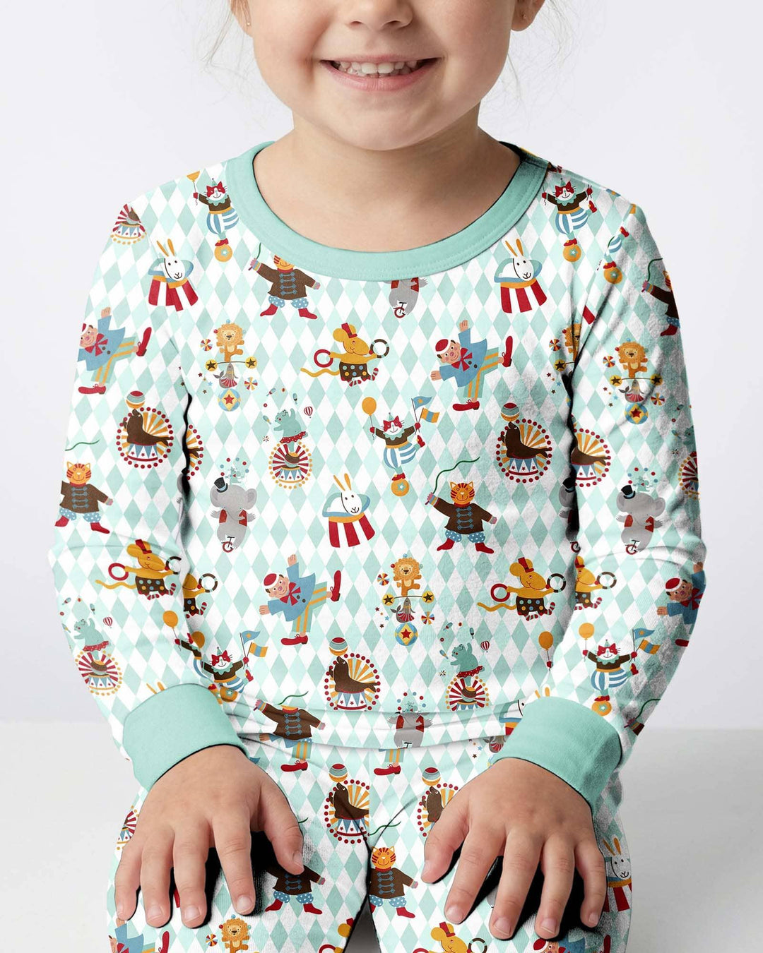Circus Animal Bamboo Two Piece Long Sleeve Pajama Set