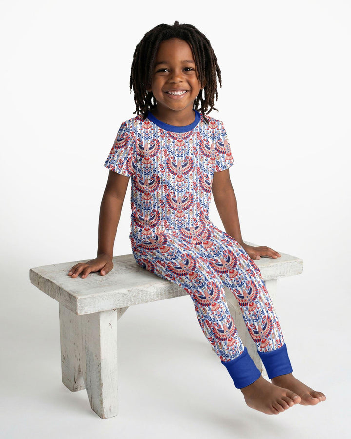 Patriotic Eagle Bamboo Two Piece Short Sleeve Pajama Set