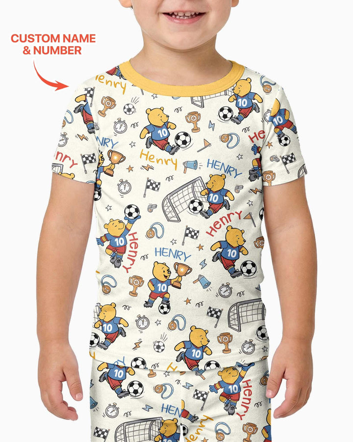 Conjunto de pijama de dos piezas de bambú de manga corta, plantilla personalizada