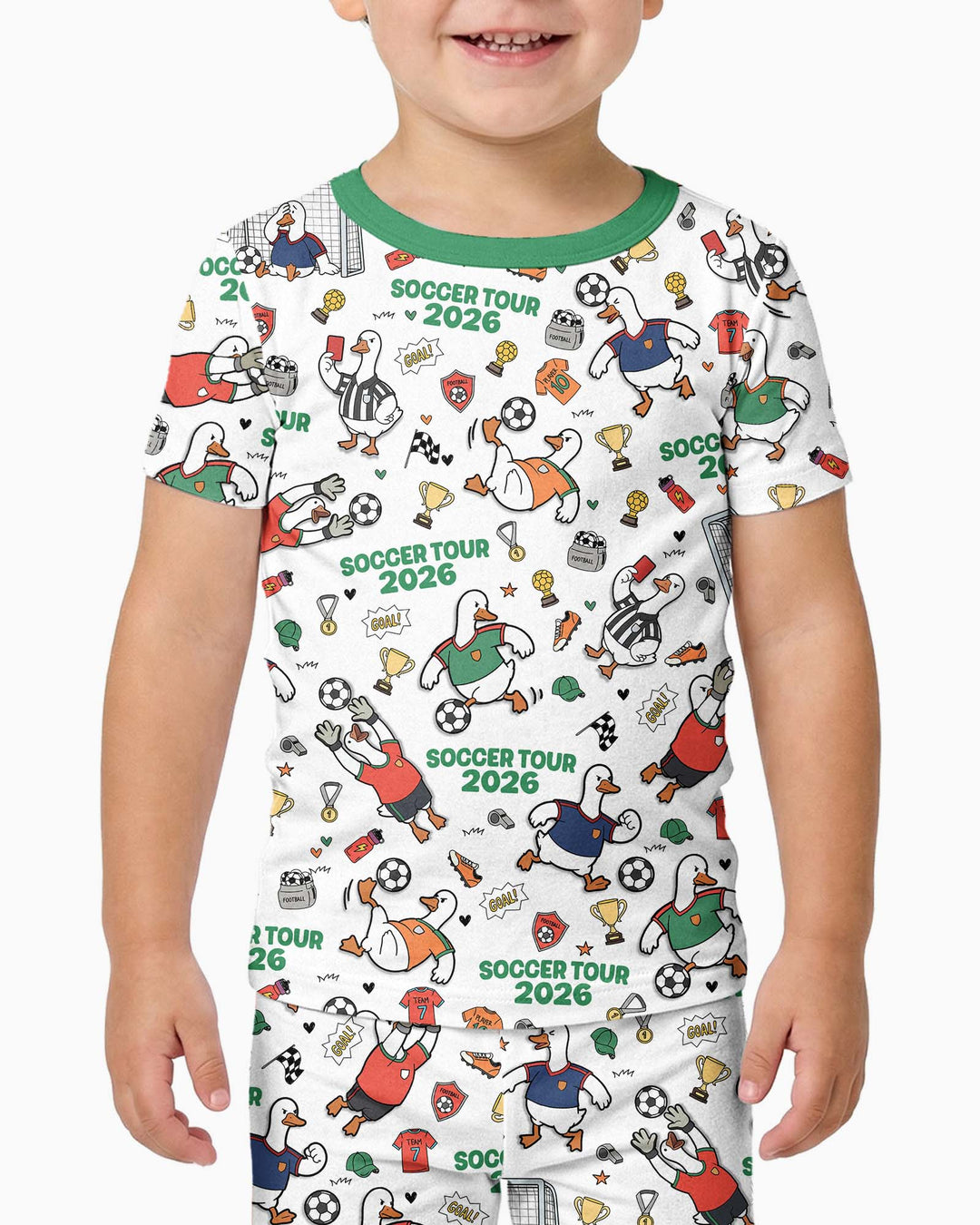 Funny Goose Soccer Tour 2026 Bamboo Two Piece Short Sleeve Pajama Set