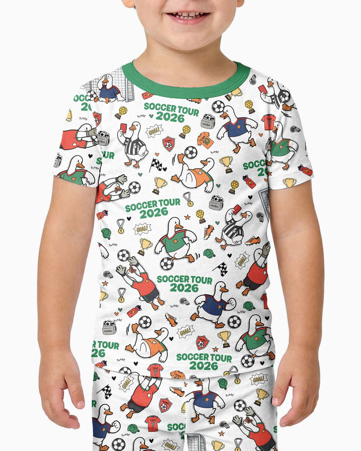 Funny Goose Soccer Tour 2026 Bamboo Two Piece Short Sleeve Pajama Set