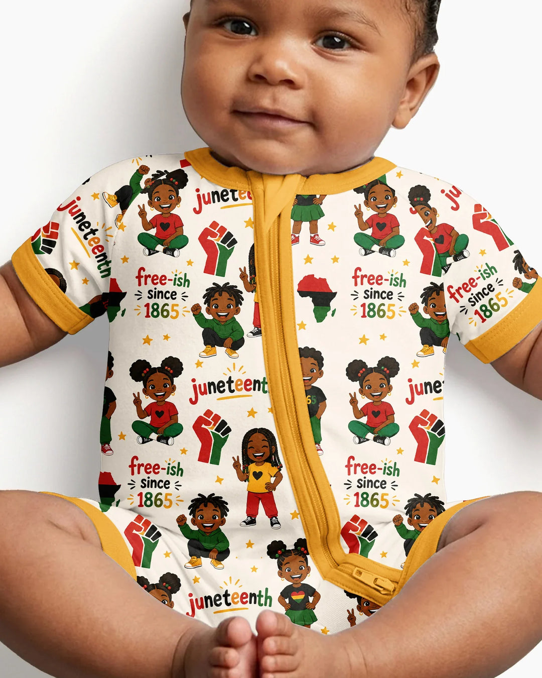 Juneteenth Free-ish Since 1865 Bamboo Shorty Zippy