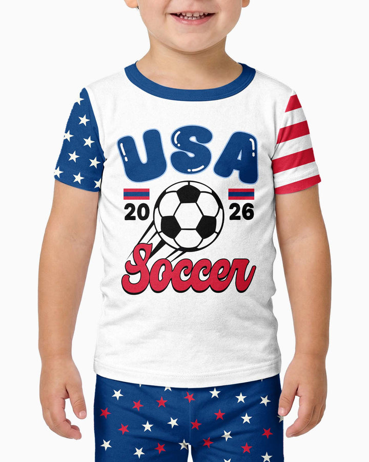USA Soccer Cup Bamboo Two Piece Short Sleeve Pajama Set