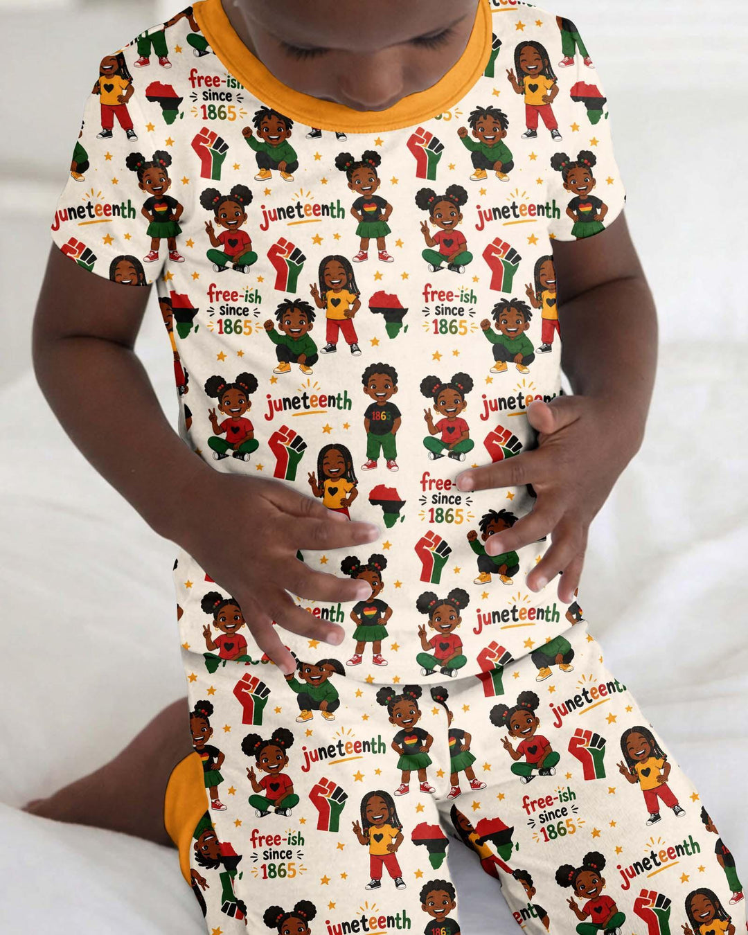 Juneteenth Free-ish Since 1865 Bamboo Two Piece Short Sleeve Pajama Set