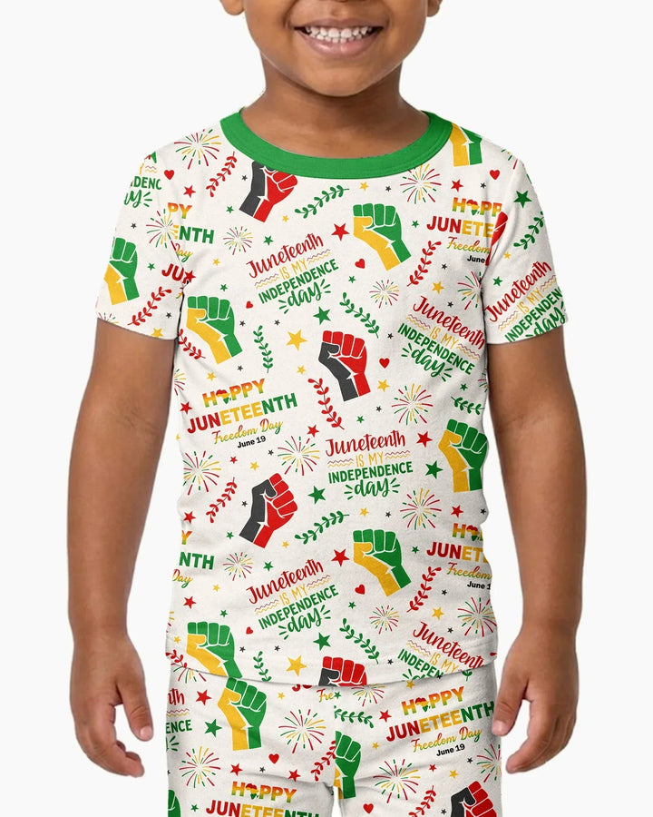 Conjunto de pijama de dos piezas de manga corta de bambú