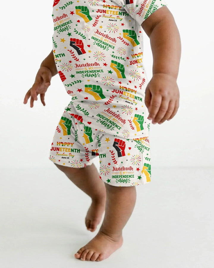 Conjunto de Pijama de Dos Piezas de Bambú con Mangas Cortas y Pantalones Cortos