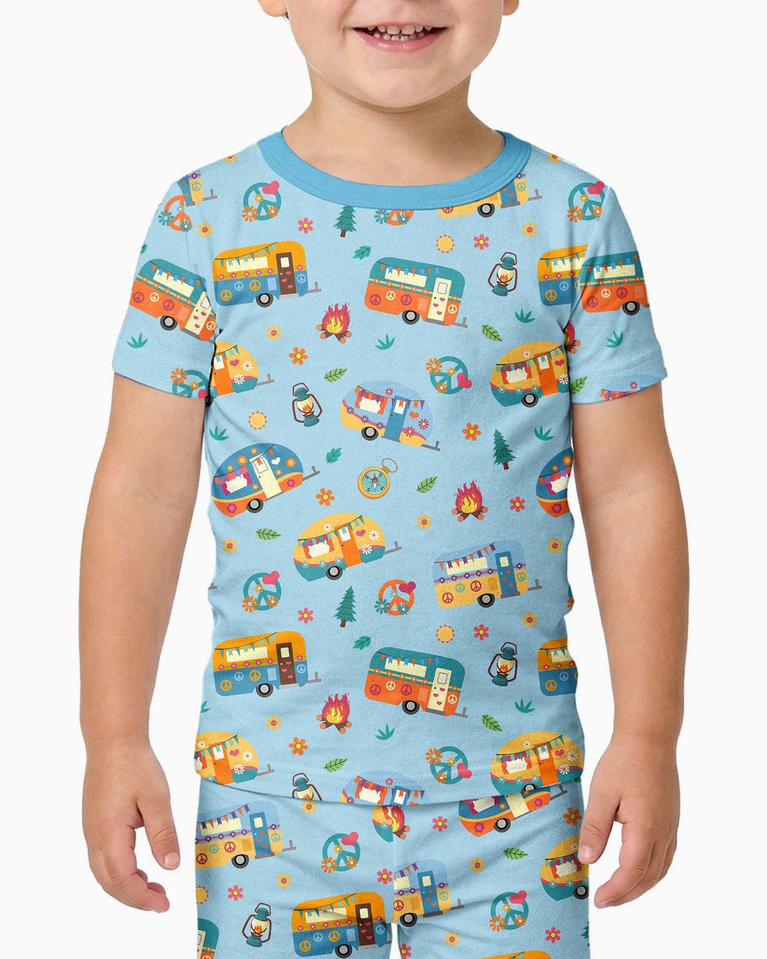 Zweiteiliges, kurzärmliges Pyjama-Set mit Marienkäfern