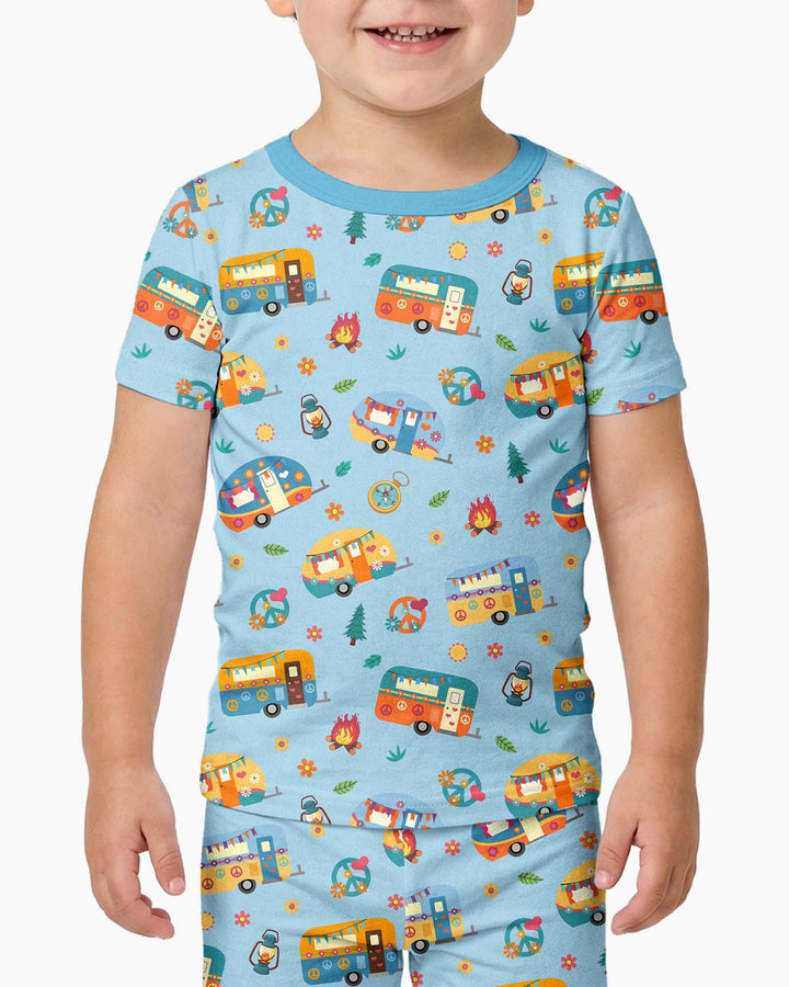 Zweiteiliges, kurzärmliges Pyjama-Set mit Marienkäfern