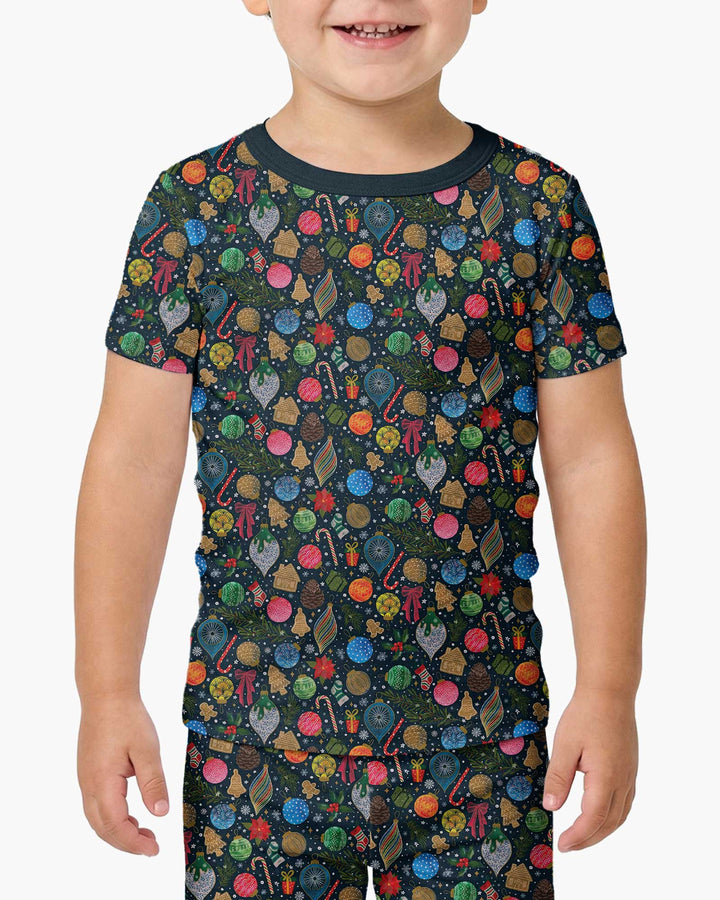 Holiday Ditsy Bamboo Two Piece Short Sleeve Pajama Set