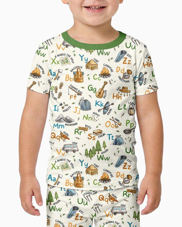 Conjunto de pijama de dos piezas de manga corta de bambú