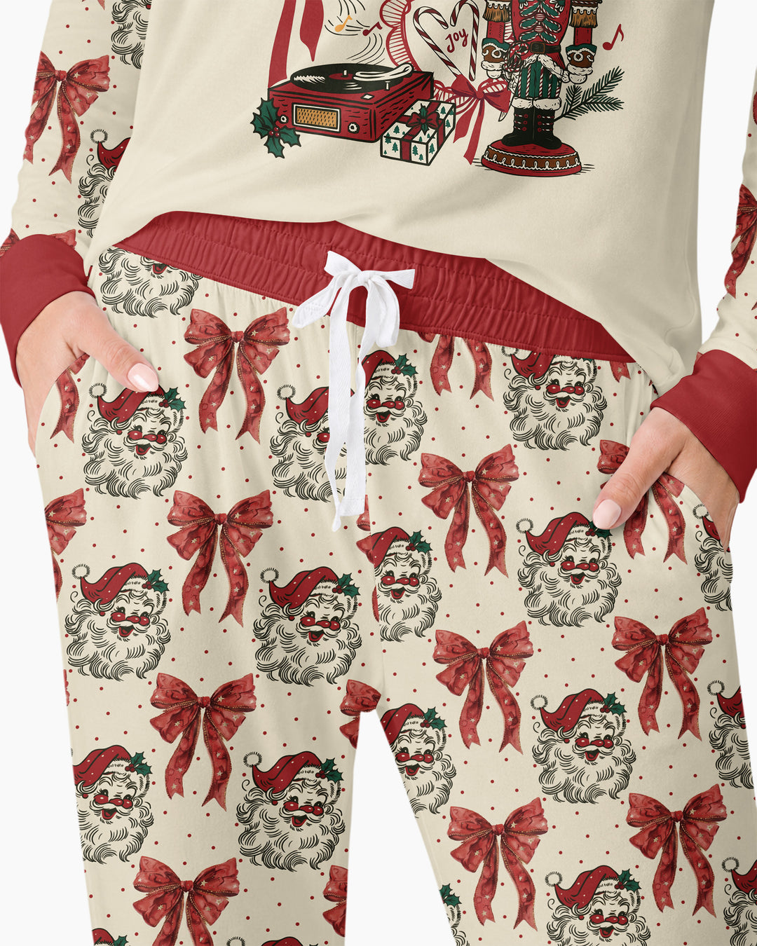 Retro Christmas Jingle Bell Rock Bamboo Women Pajama Set