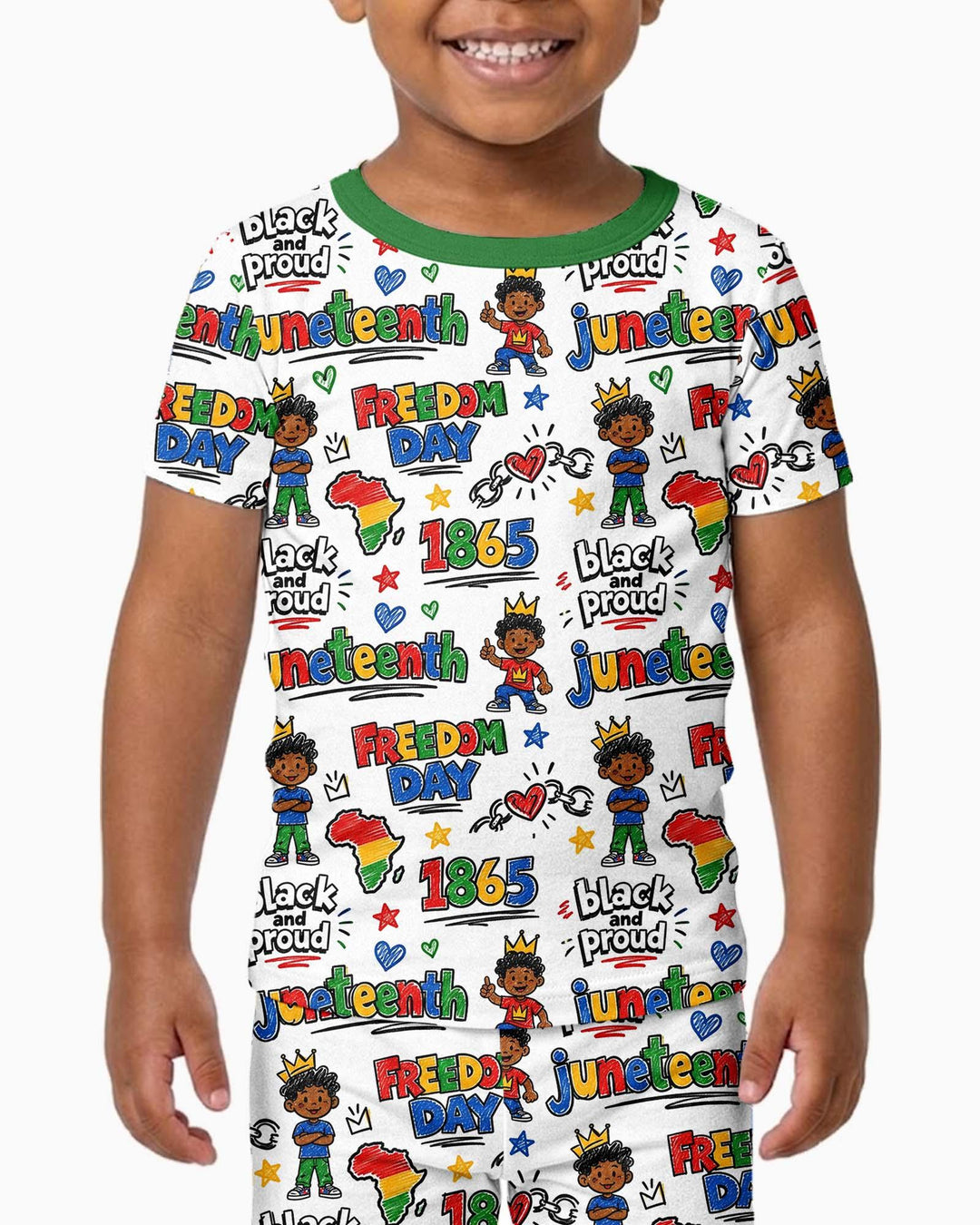 Juneteenth Black and Proud Bamboo Two Piece Short Sleeve Pajama Set