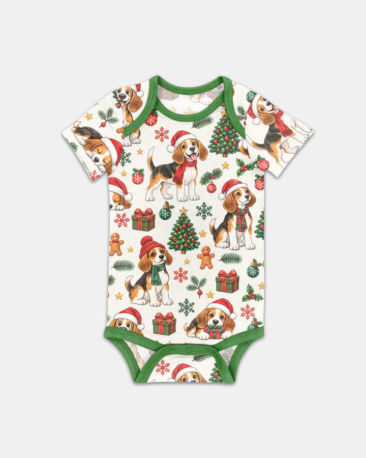 Santa Paws Beagle Bamboo Bodysuit