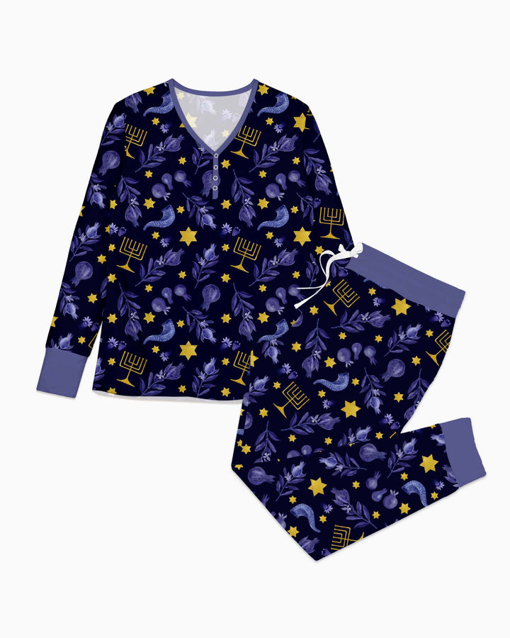 Rosh Hashanah Night Family Matching Bamboo Women Pajama Set