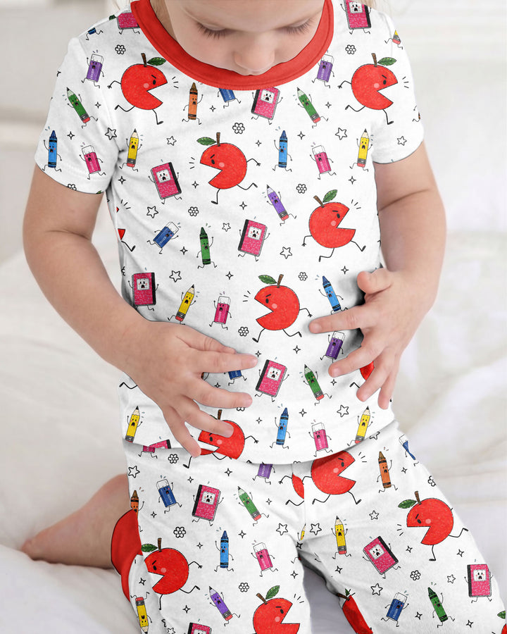 Zweiteiliges, kurzärmliges Pyjama-Set mit Marienkäfern