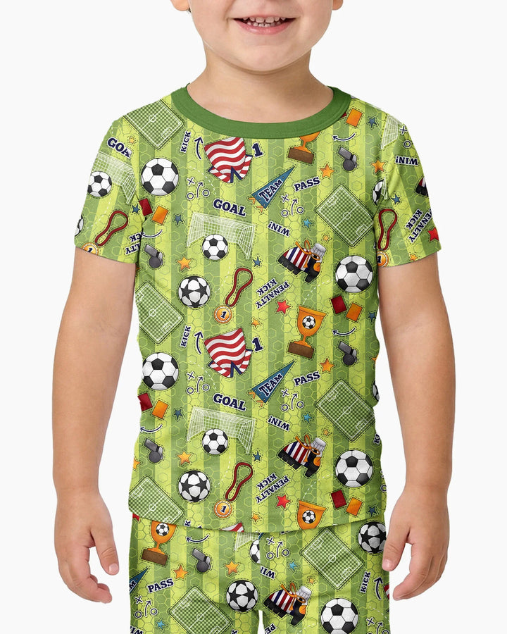 Conjunto de pijama de dos piezas de manga corta de bambú