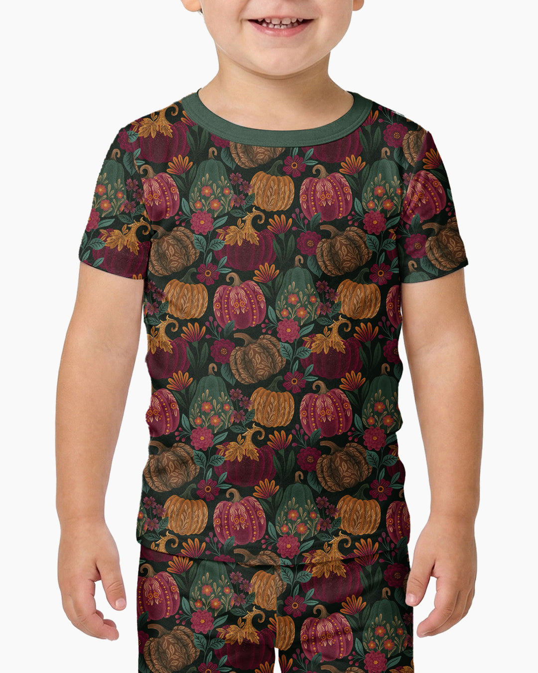 Velvet Pumpkins Bamboo Two Piece Short Sleeve Pajama Set
