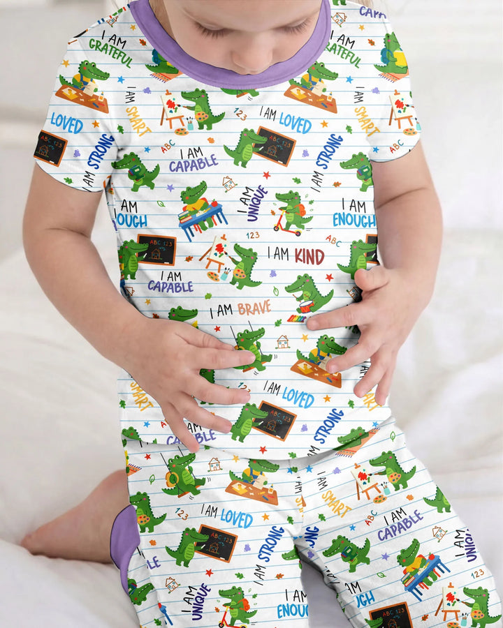 Brave Gator Days Bamboo Two Piece Short Sleeve Pajama Set