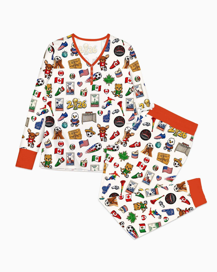 Soccer Cup 2026 Family Matching Bamboo Women Pajama Set