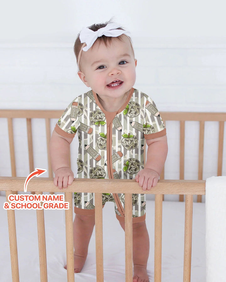 Custom Name Camo Apple Days Bamboo Shorty Zippy