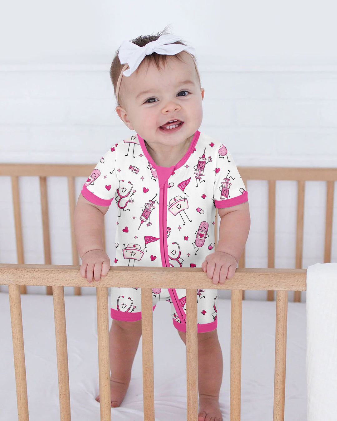 Cute Nurse Crew Bamboo Shorty Zippy