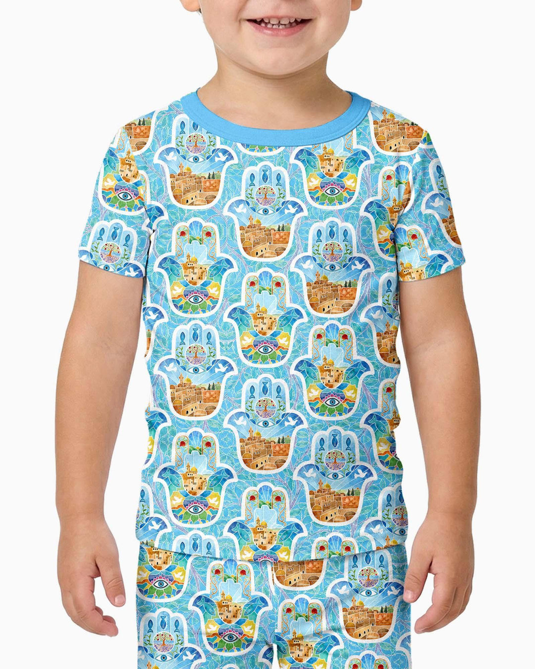 Conjunto de pijama de dos piezas de manga corta de bambú
