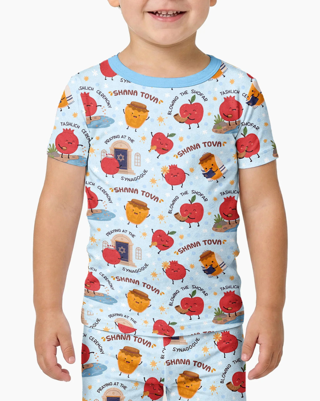 Sweet Sacred Moments Family Matching Bamboo Two Piece Short Sleeve Shorts Pajama Set