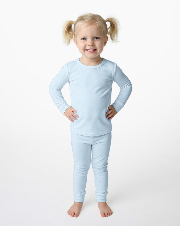 Ice Blue Bamboo Two Piece Pajama Set
