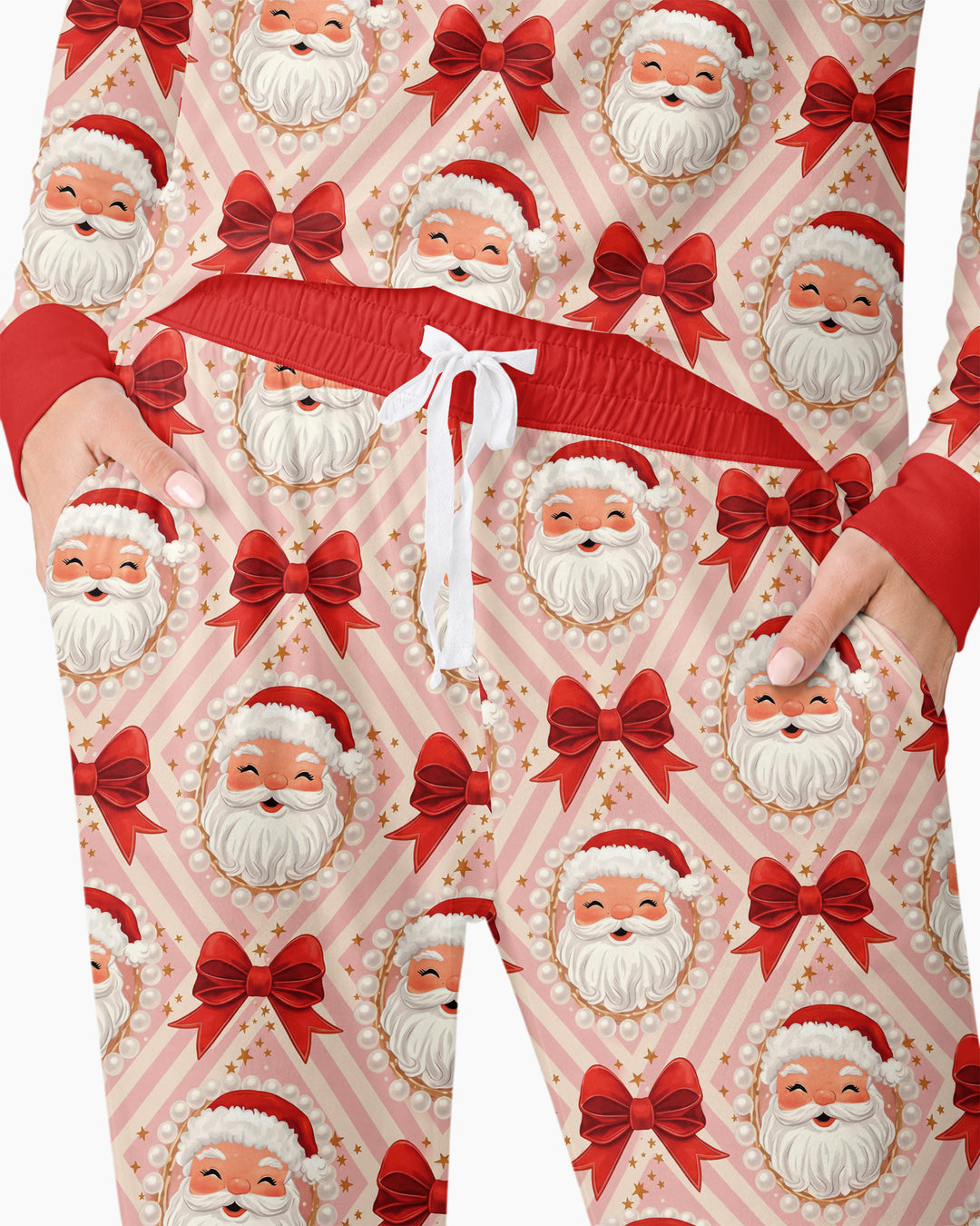 Preppy Coquette Santa Mommy And Me Matching Bamboo Women Pajama Set