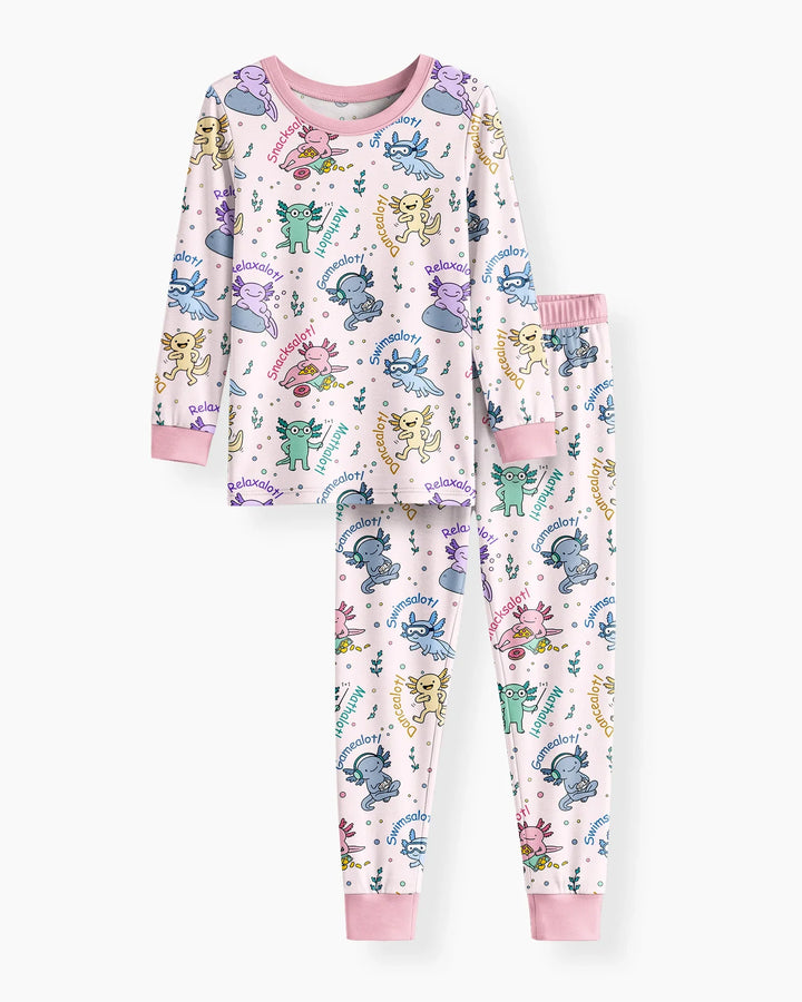 A Lotta Axolotls Bamboo Two Piece Long Sleeve Pajama Set