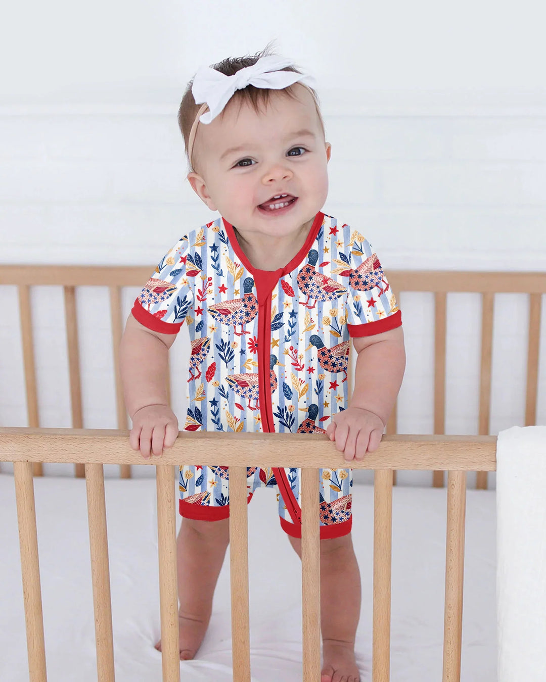 Patriotic Mallard Duck Bamboo Shorty Zippy