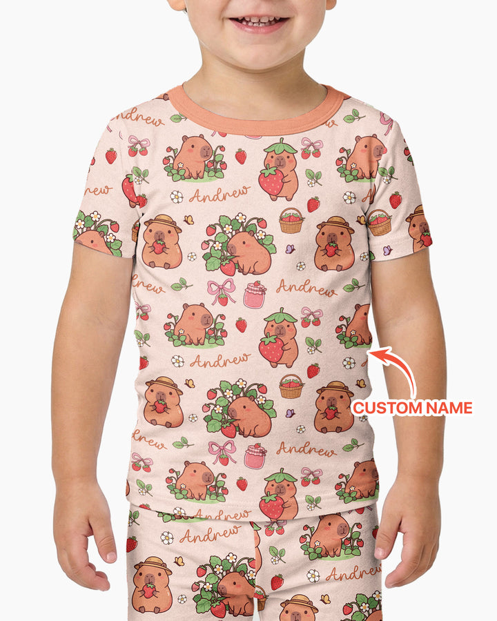 Zweiteiliges, kurzärmliges Pyjama-Set mit Marienkäfern