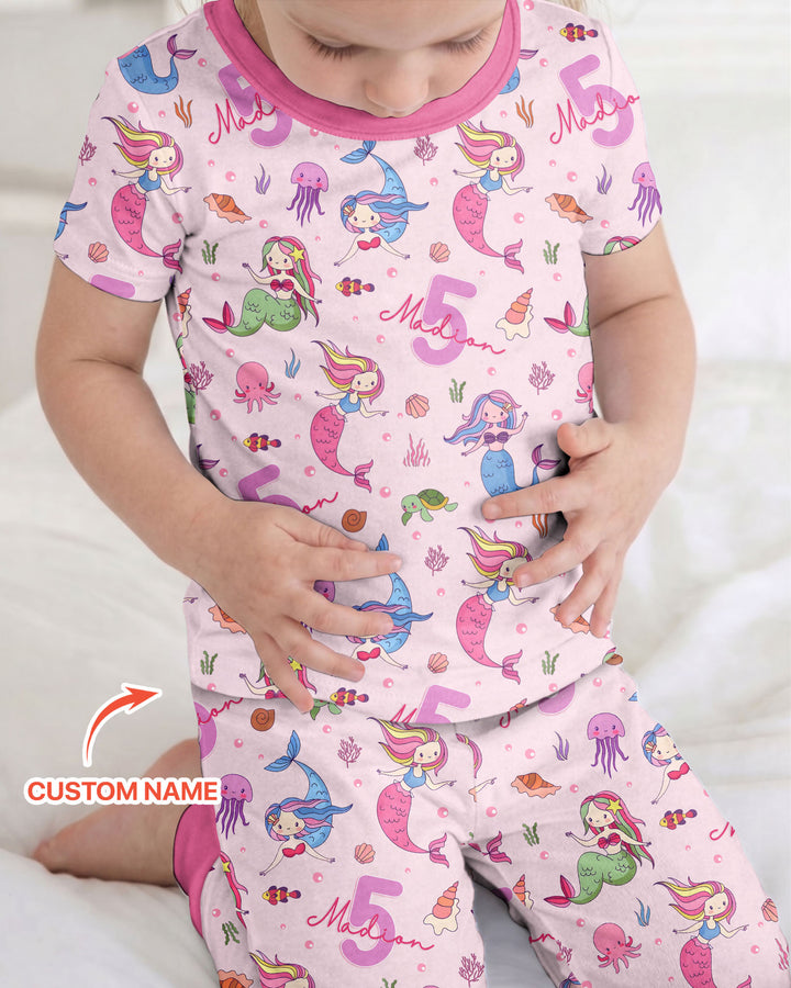 Zweiteiliges, kurzärmliges Pyjama-Set mit Marienkäfern