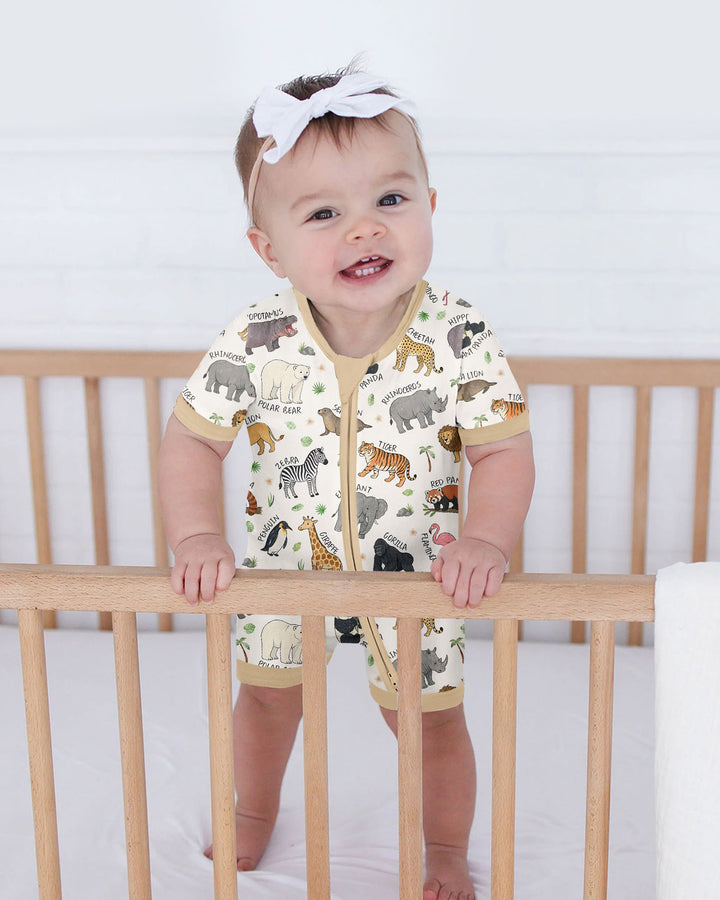 Safari Animals Bamboo Shorty Zippy