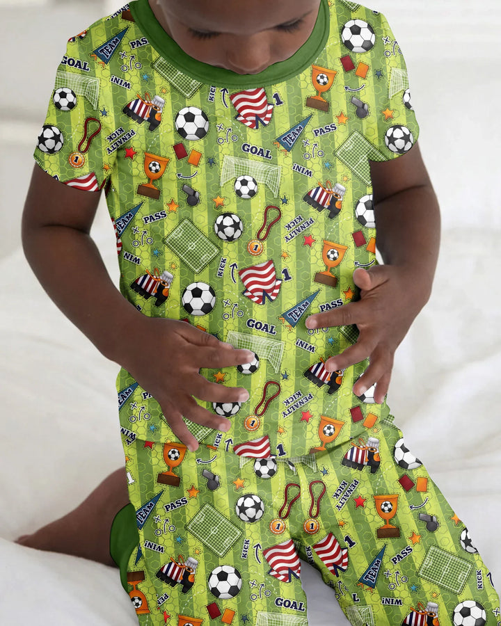 Conjunto de pijama de dos piezas de manga corta de bambú