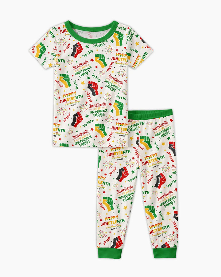 Conjunto de pijama de dos piezas de manga corta de bambú