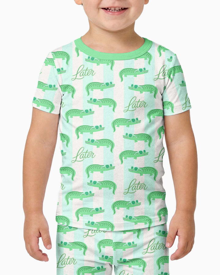 Later Gator Bamboo Two Piece Short Sleeve Pajama Set