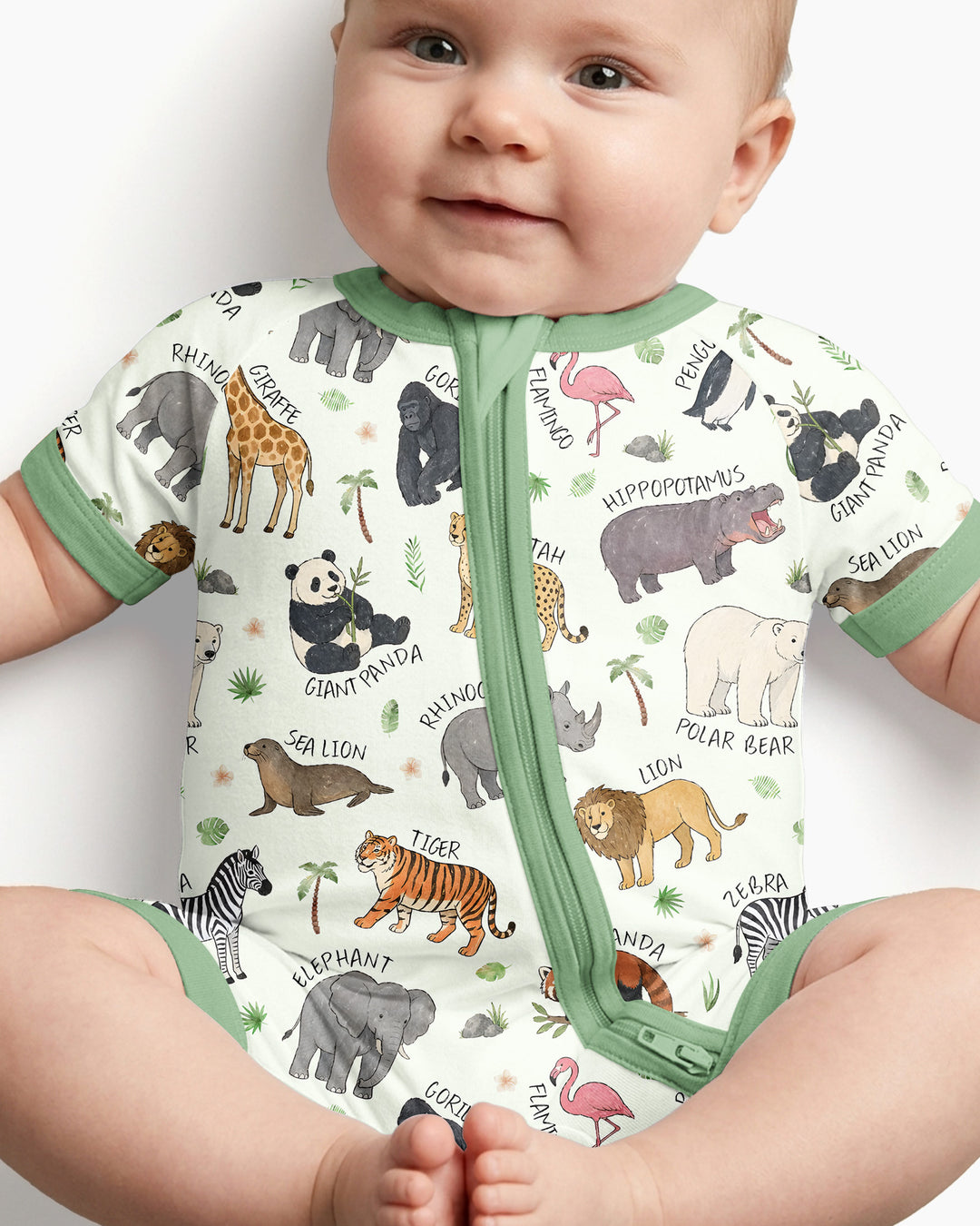 Safari Animals Bamboo Shorty Zippy