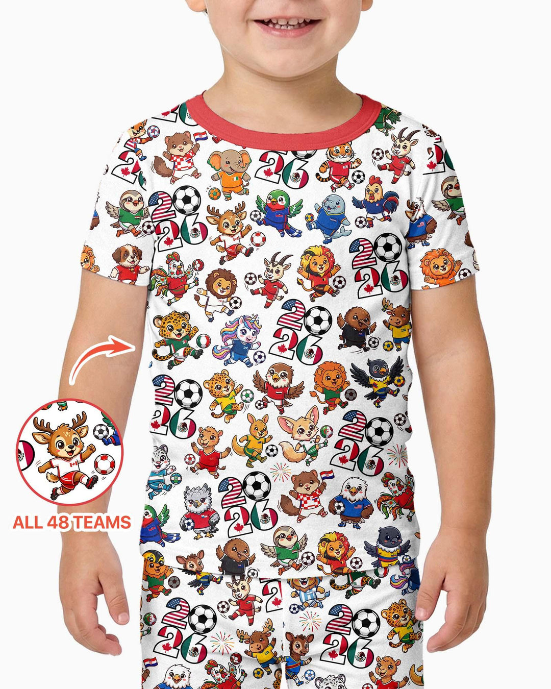 Conjunto de pijama de dos piezas de manga corta de bambú