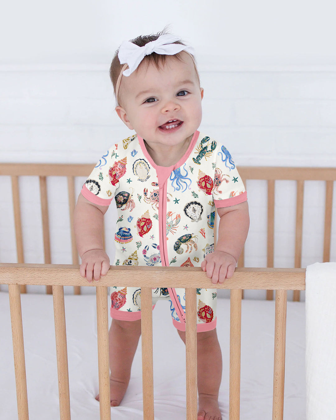 Preppy Coastal Bamboo Shorty Zippy